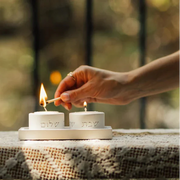 Elegant Shabbat Candle Holder Pair from Concrete - Flow Series