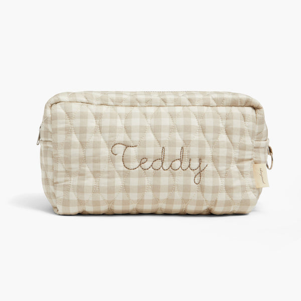 Toiletry Pouch - Beige Gingham