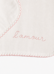 Bib & Burp Cloth Set - Embroidered Pink "L'Amour"