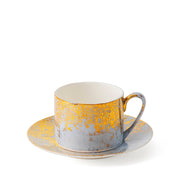Golden Ash Blue Teacup & Saucer