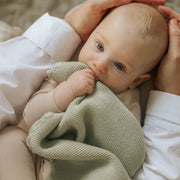 Cotton Knit Baby Blanket - Sage