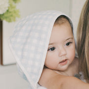 Picnic Gingham Baby Hooded Towel - Blue
