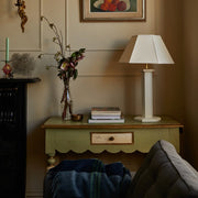 Hexagon Bedside Lamp- Cream