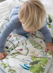 Tropical Chinoiserie Crib Quilt