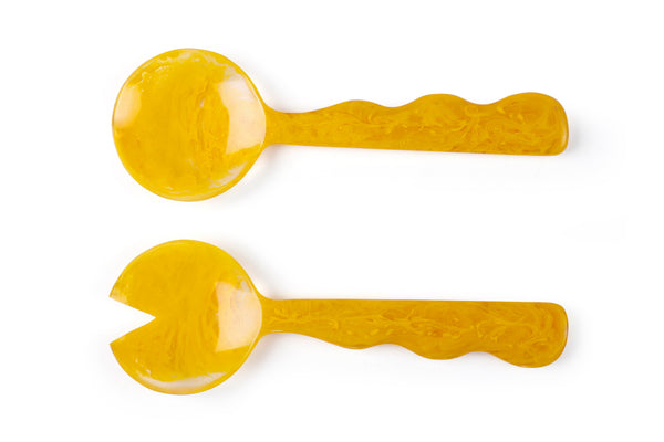 Mustard Salad Server | Hand-Poured Resin | 12.40 x 3.93 in