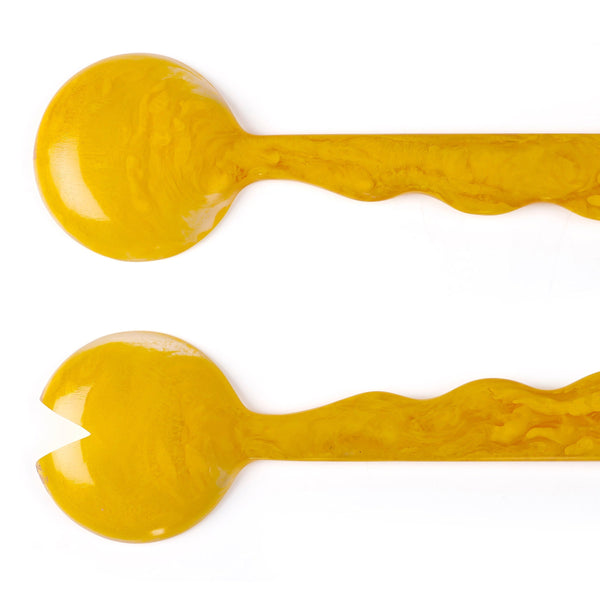 Resin Salad Server- Mustard (Set of 2), 12.40 x 3.93 Inches