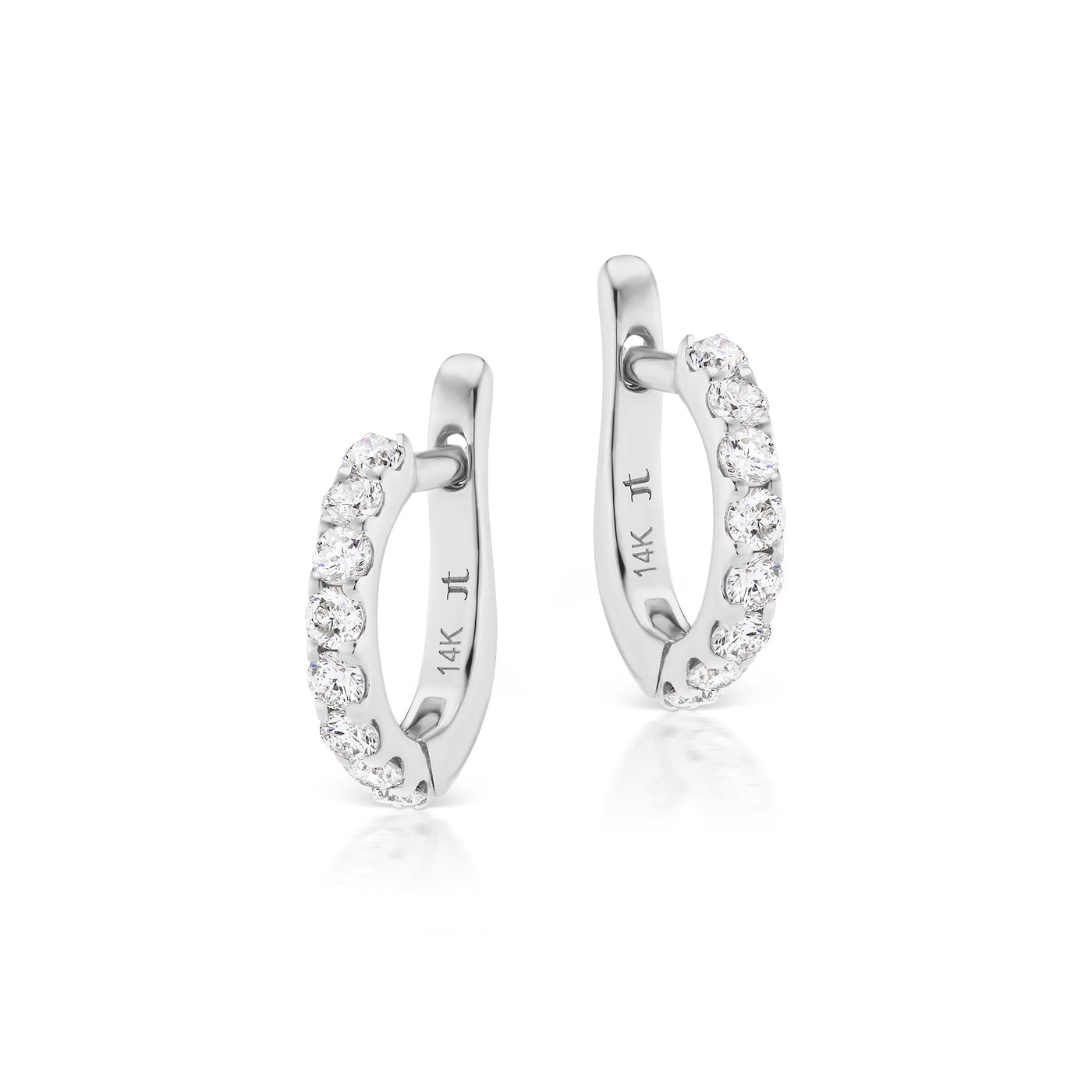 Slim Pavé Diamond Huggies