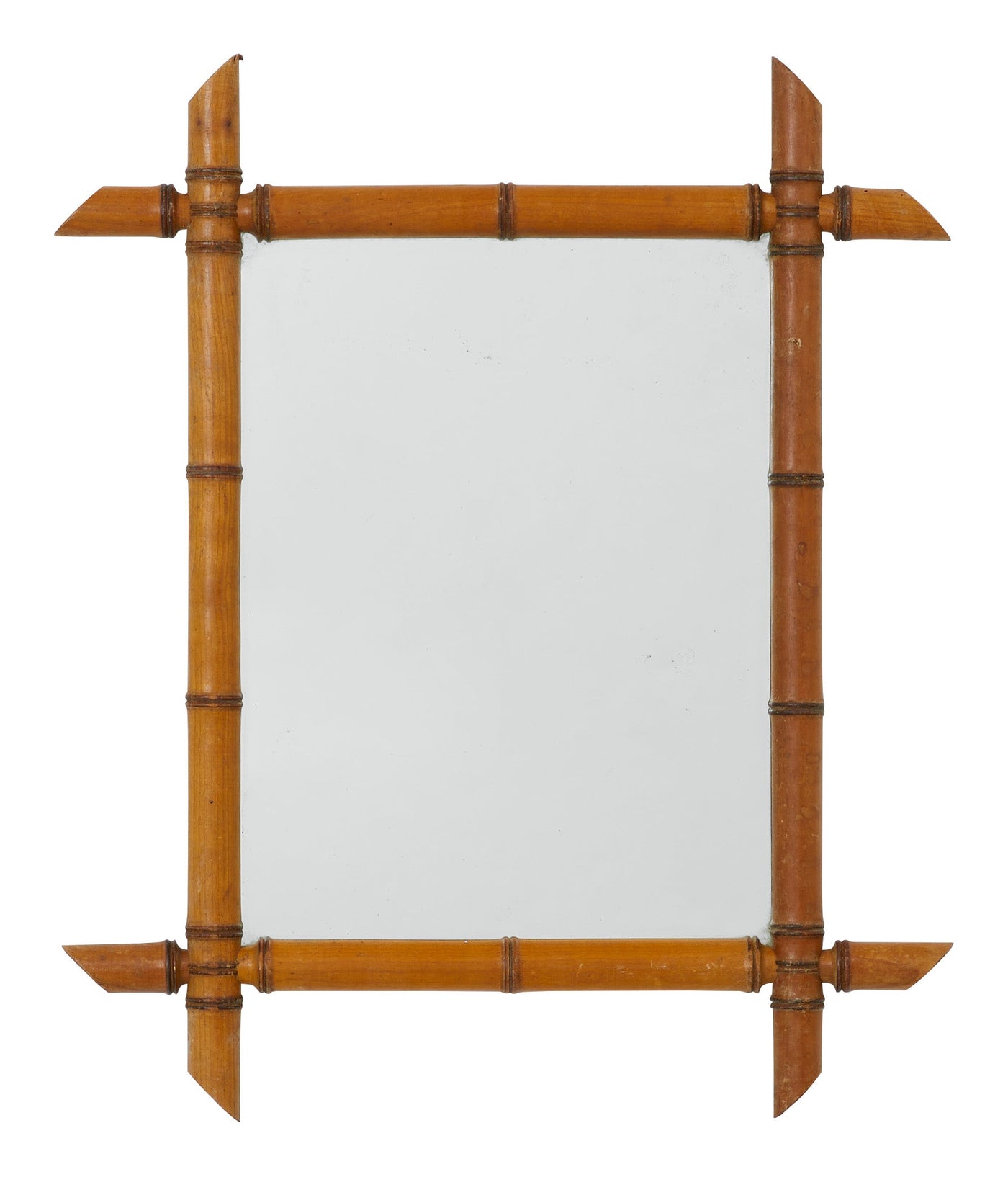 Vintage Faux Bamboo Mirror - Medium