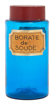Antique Blue Apothecary Bottle - Large