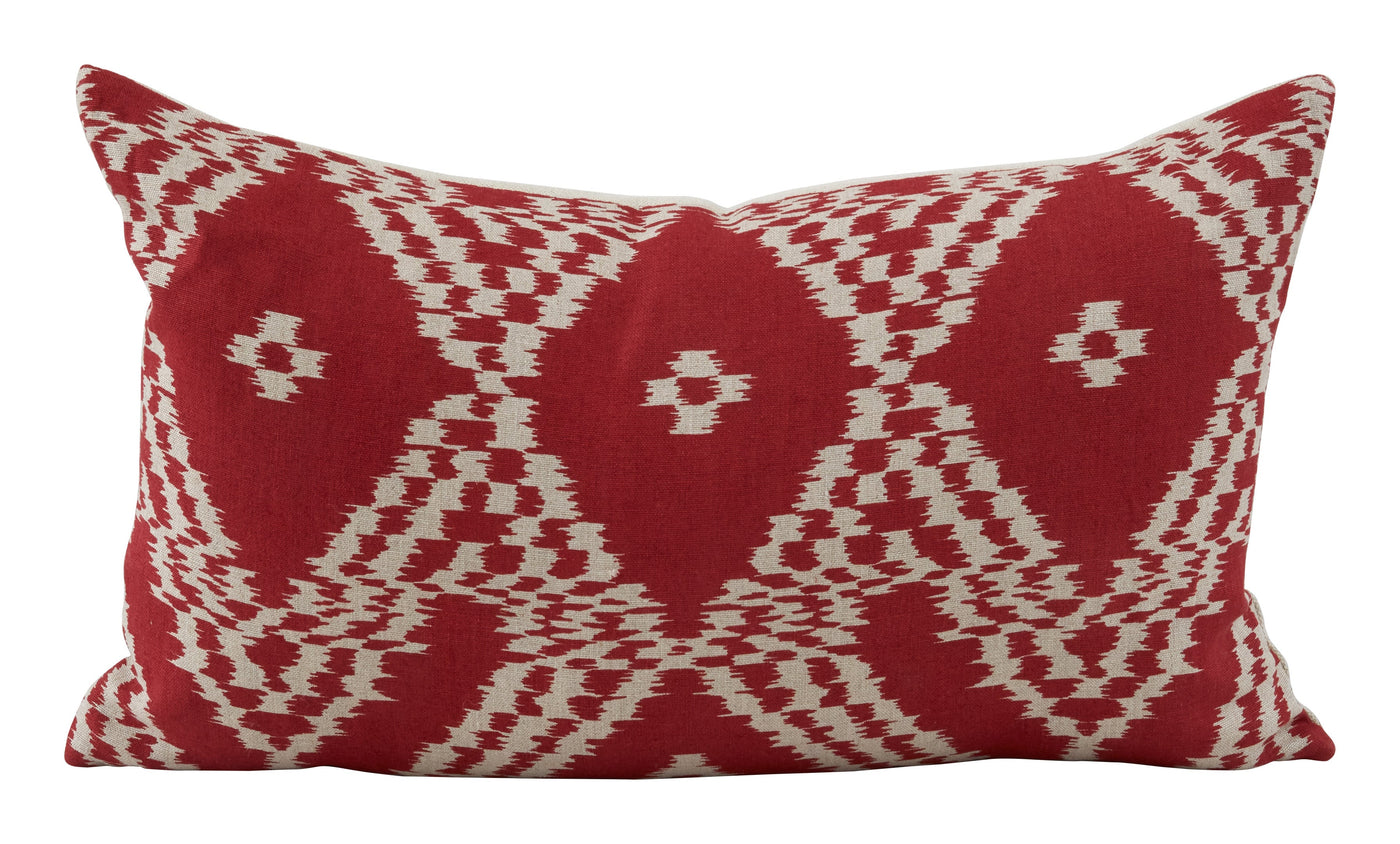 Schumacher Asaka Ikat Red Pillows