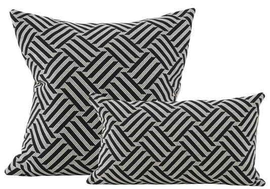 Schumacher Cross Hatch Black Pillows