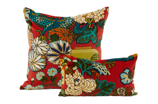 Schumacher Chiang Dragon Red Pillows