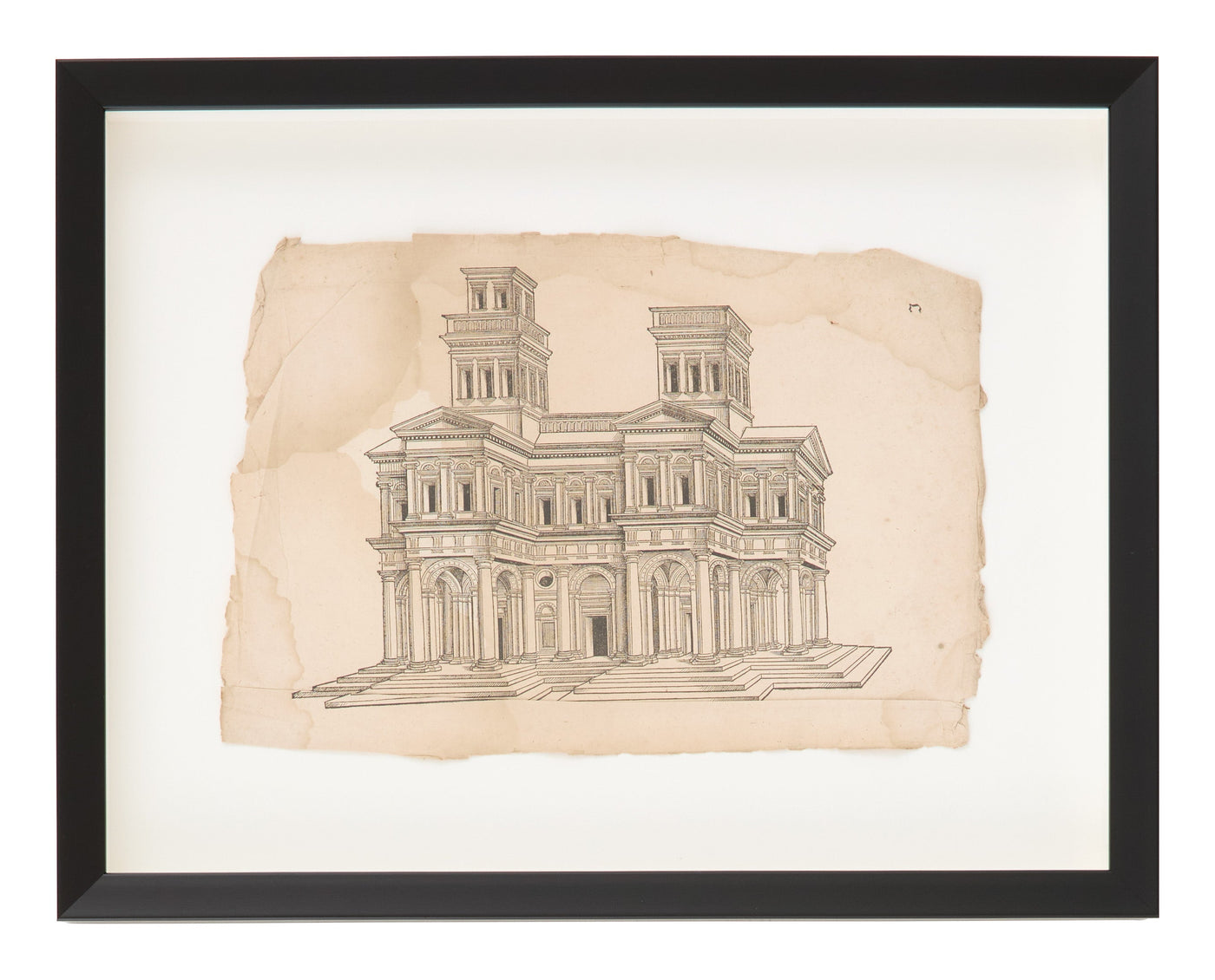 Antique Charcoal Architectural Drawing I