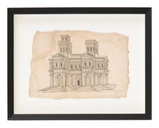 Antique Charcoal Architectural Drawing I