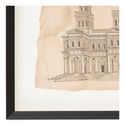 Antique Charcoal Architectural Drawing I