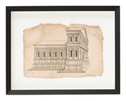 Antique Charcoal Architectural Drawing III