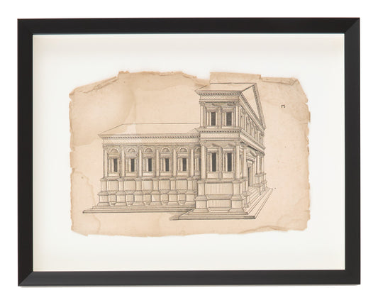 Antique Charcoal Architectural Drawing III