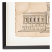Antique Charcoal Architectural Drawing III