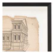 Antique Charcoal Architectural Drawing III