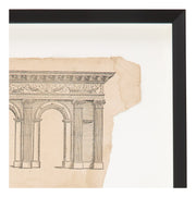 Antique Charcoal Architectural Drawing IV
