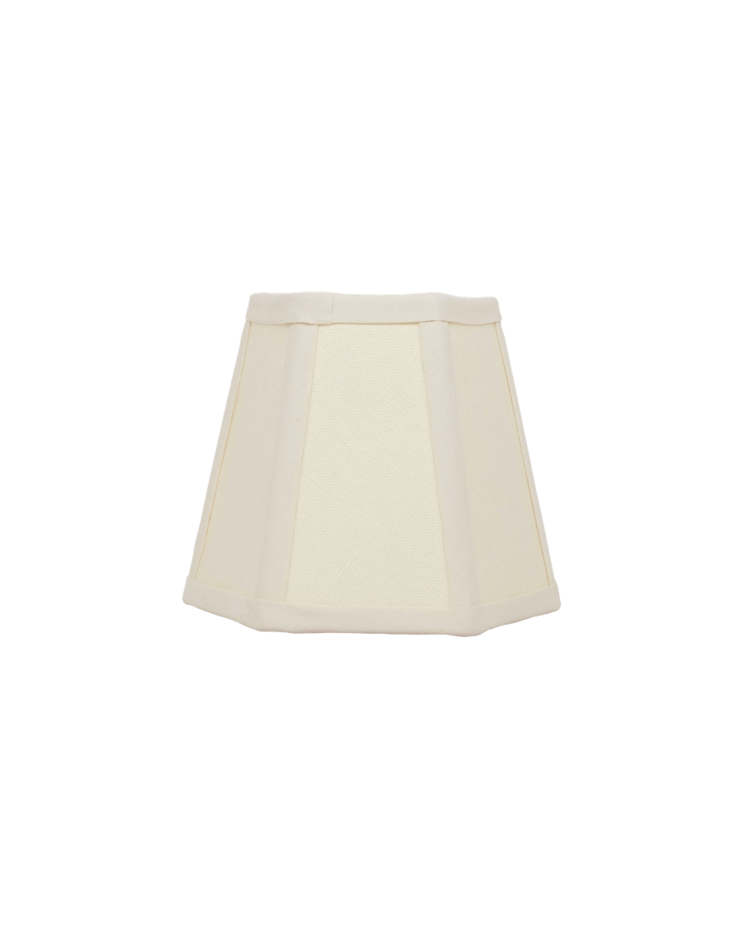 Hexagon Linen Lampshade, Cream Trim - Candle Shade