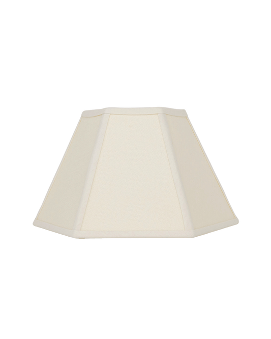 Hexagon Linen Lampshade, Cream Trim - Small