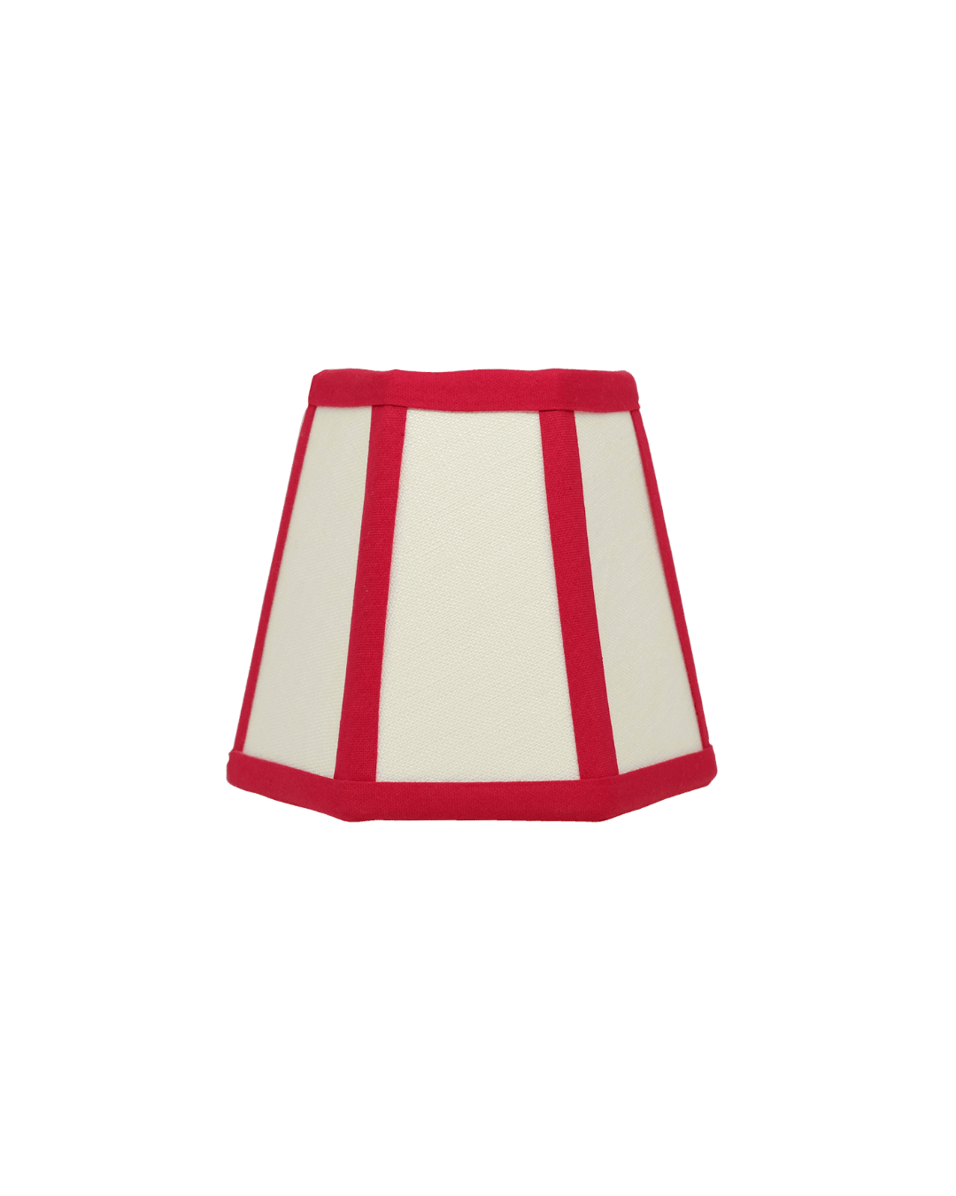 Hexagon Linen Lampshade, Red Trim - Candle Shade