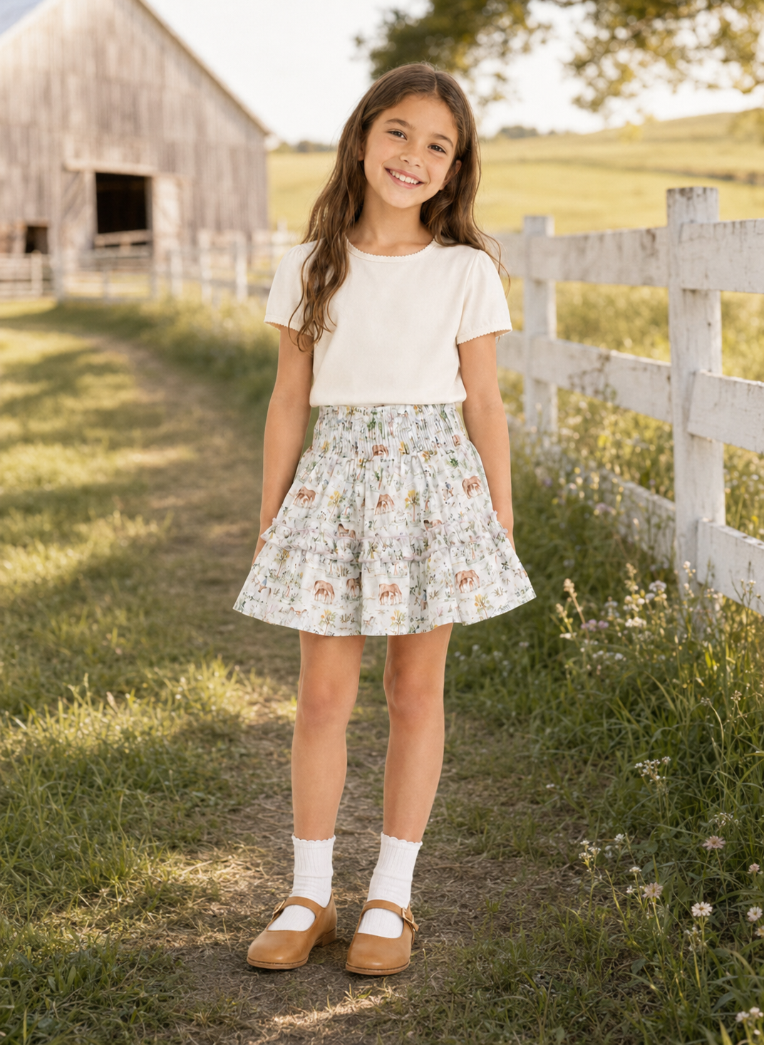 Girl's Organic Cotton Sadie Ruffle Skirt