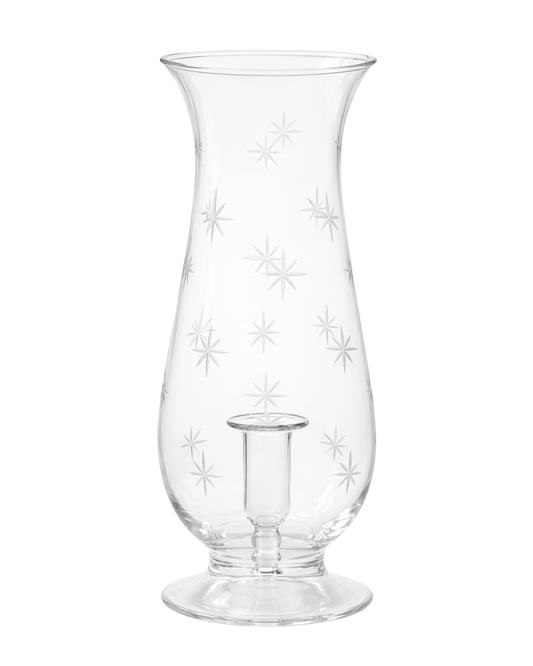 Celestial Glass Hurricane Lantern - Stars