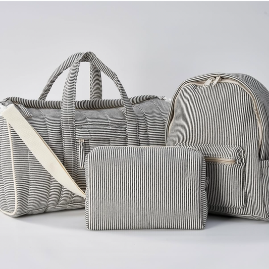 Embroidered Duffle & Pouch- Evergreen