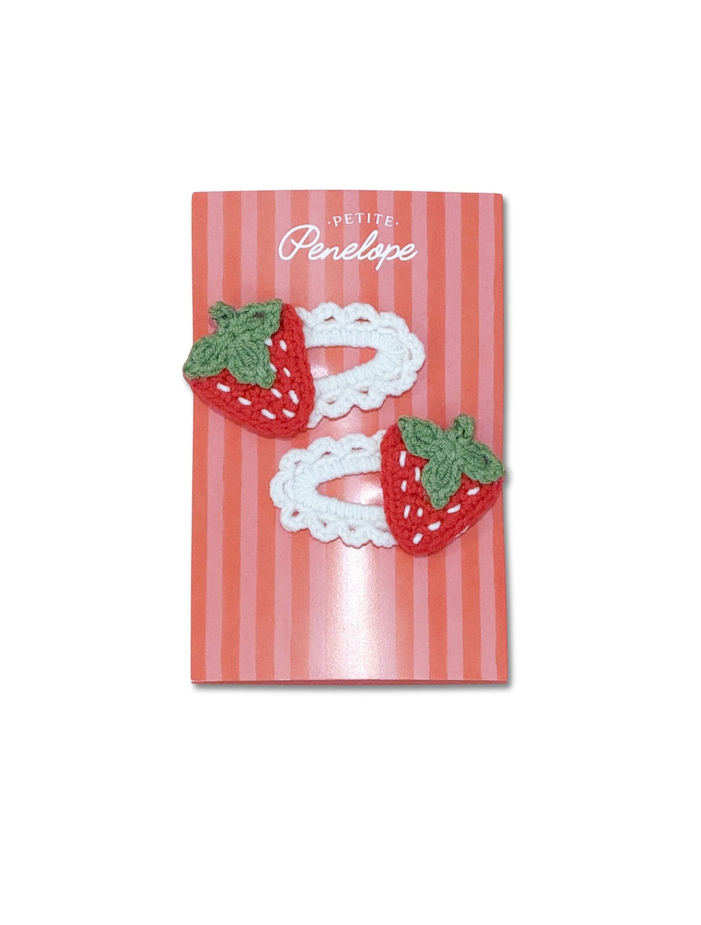 Fraise Blanc – White Strawberry Crochet Clip Set
