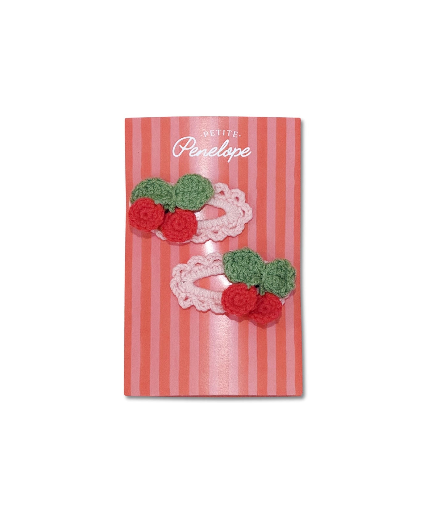Cereza – Pink Cherry Crochet Clip Set