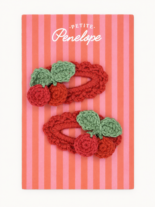 Cherry Chérie – Red Cherry Crochet Hair Clip Set