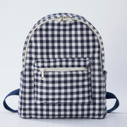 Embroidered Duffle, Pouch & Backpack Set- Navy Gingham