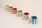 Ceramic Pink Stripe  Coffee cup- 220ml (SET OF 4)