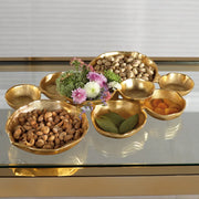 Cluster of Nine Round Serving Bowls - Gold