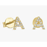 Pavé Diamond Initial Earring