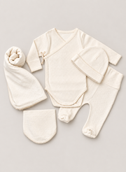 Welcome Baby Organic Pointelle Cotton 5 Piece Set