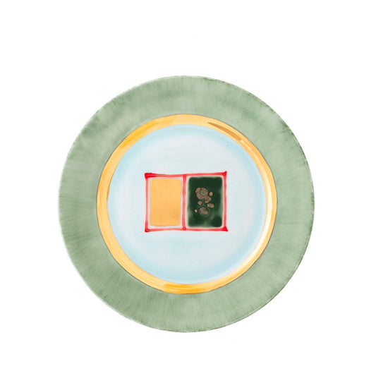 Jade Gold Bread Rim Plate