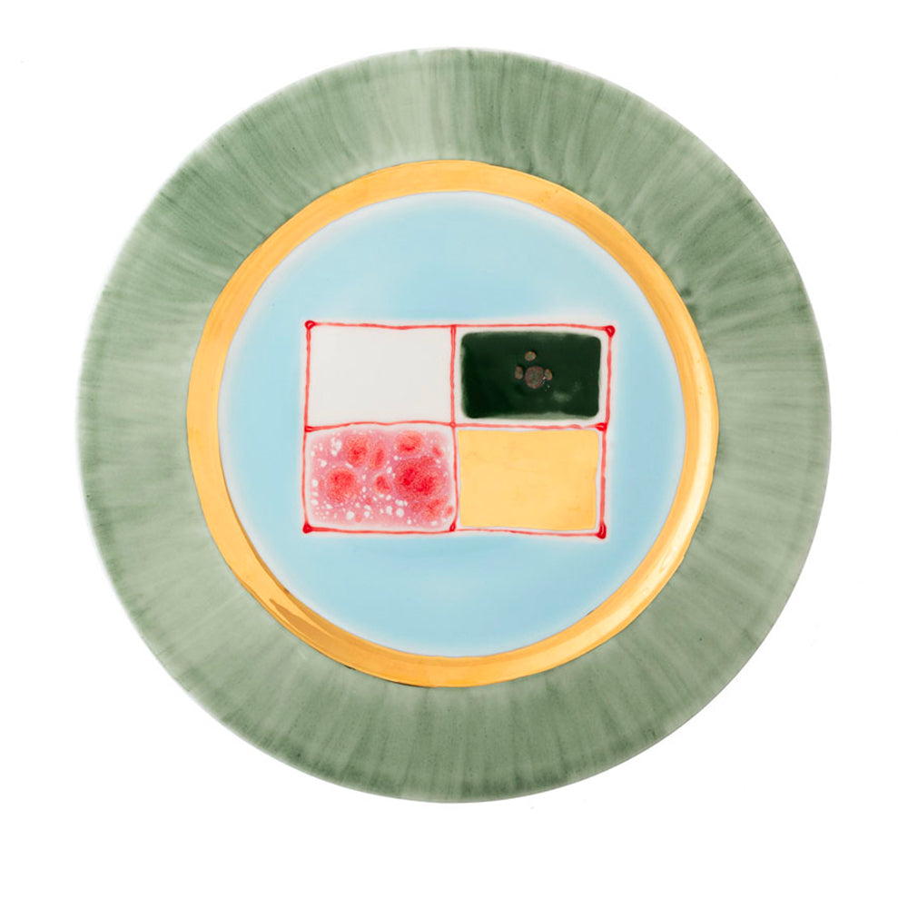 Jade Gold Dinner Rim Plate
