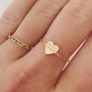 Mini Engraveable Heart Chain Ring