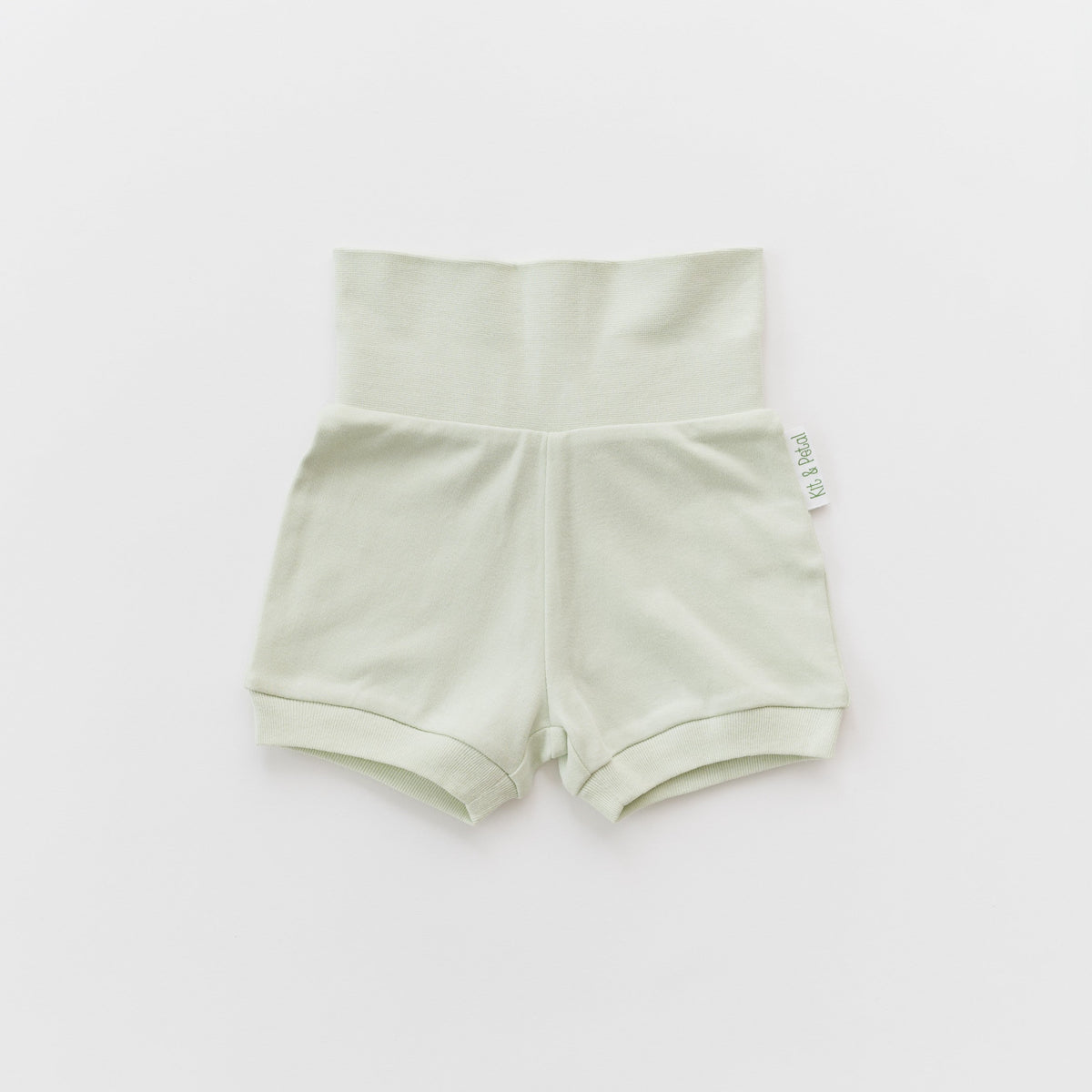 Fold-Over Shorts in Leafy Green