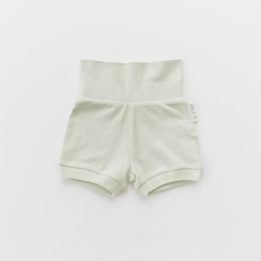 Fold-Over Shorts in Leafy Green