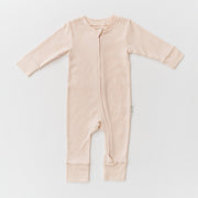 Long Sleeve Romper in Rosy Peach