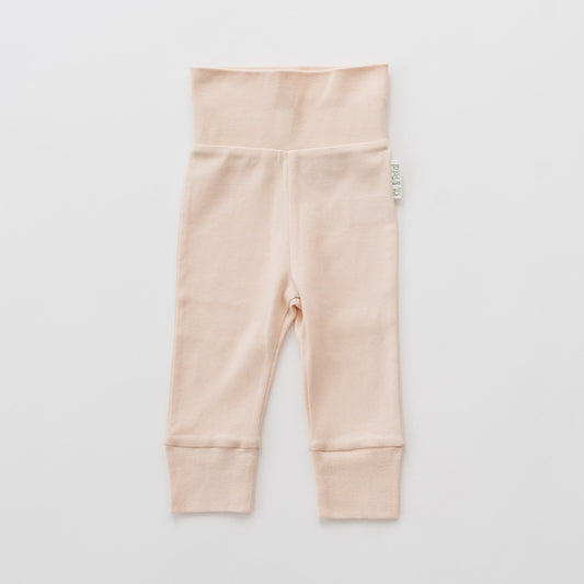 Fold-Over Pants in Rosy Peach