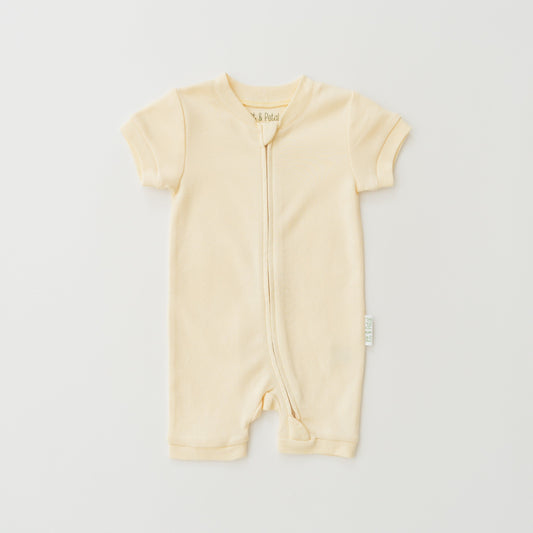 Short Sleeve Romper in Sunny Yellow