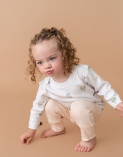 Fold-Over Pants in Rosy Peach