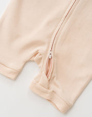 Short Sleeve Romper in Rosy Peach