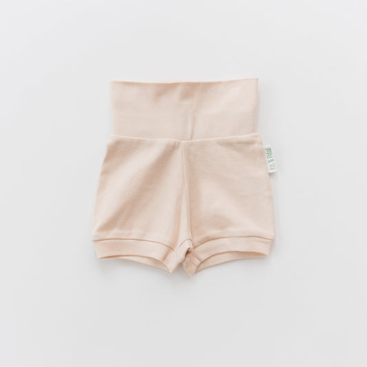 Fold-Over Shorts in Rosy Peach