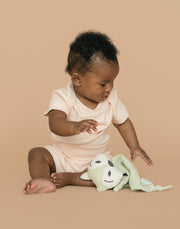 Fold-Over Shorts in Rosy Peach